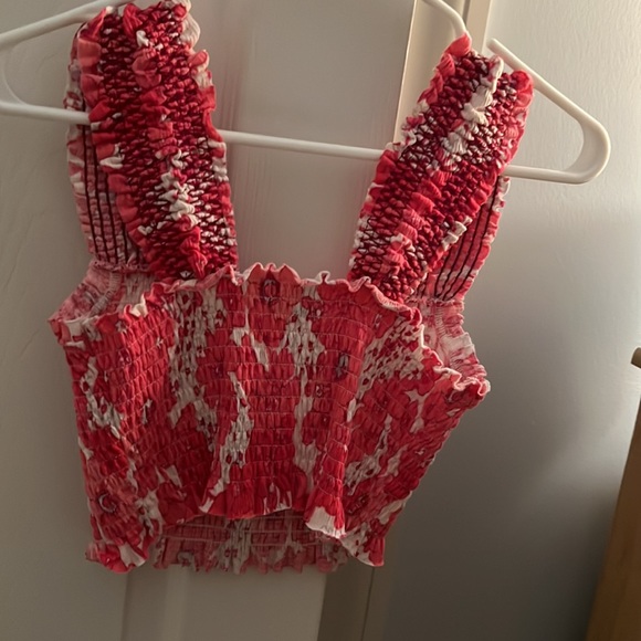 Urban outfitters ruffled pink floral tank top - Picture 3 of 3